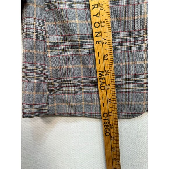 Express Womens Plaid Blazer XS Stretch Gray Scrunched Sleeve - Picture 7 of 13